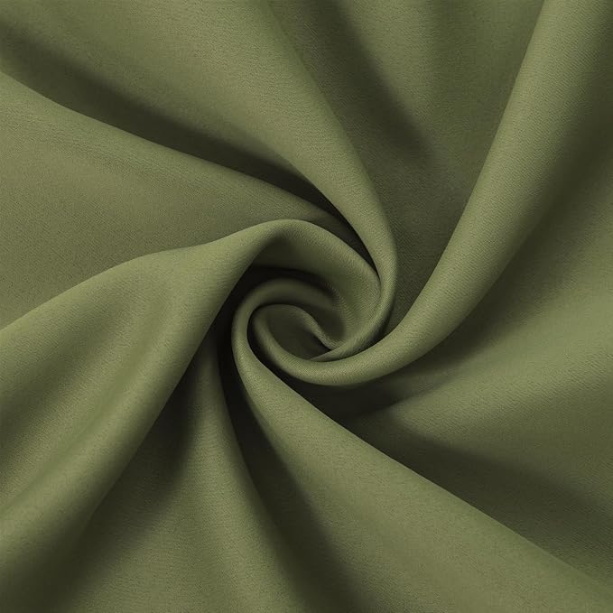 Olive Green Thermal Blackout Curtains/52 x 72 Inch/Set of 2 Panels Room - Image 5