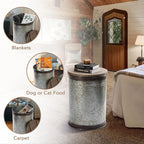 Rustic Storage Ottoman Seat Stool, Farmhouse Accent Side Table, Antique - Image 6