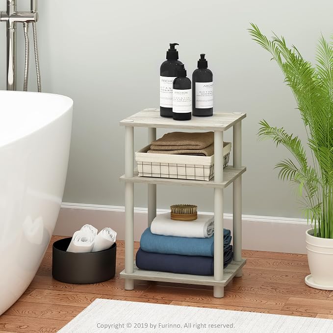 Furinno JUST Side Table, 3-Tier End Table, Open Shelves Night Stand, Bedside - Image 2