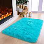 2x3 Blue Fluffy Soft Area Rug Non-Slip - Image 2