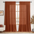 Extra Wide Long Curtains for Living Room 108 Inches Long Back Tab Terracotta by Nanspring
