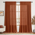 Extra Wide Terracotta Curtains for Living Room 96 Inches Long Back Tab and Rod by Nanspring