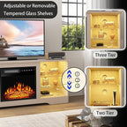 PRETZI Fireplace TV Stand with 18" Fireplace Up to 65" TVs, TV Media Console - Image 4
