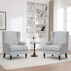 Accent Chair Set of 2, Mid Century Modern Fabric Wingback Chair, Upholstered by choairy