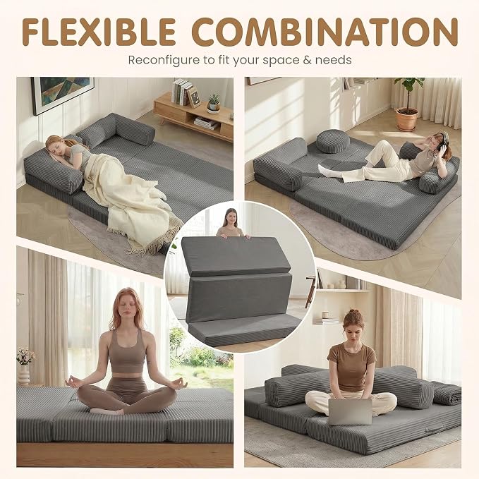 JUIKURY Folding Sofa Bed, Convertible Sleeper Chair - Image 3