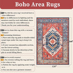 SERISSA 10x14 Washable Non Slip Boho Area Rug - Image 6