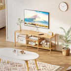 Amazer Bamboo TV Stand for 60 65 Inch TV, Entertainment Center - Image 6