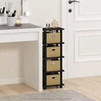 Furinno LACi 4-Bins System Rack, 11.3 x 28.8 Inch, Espresso/Black - Image 8