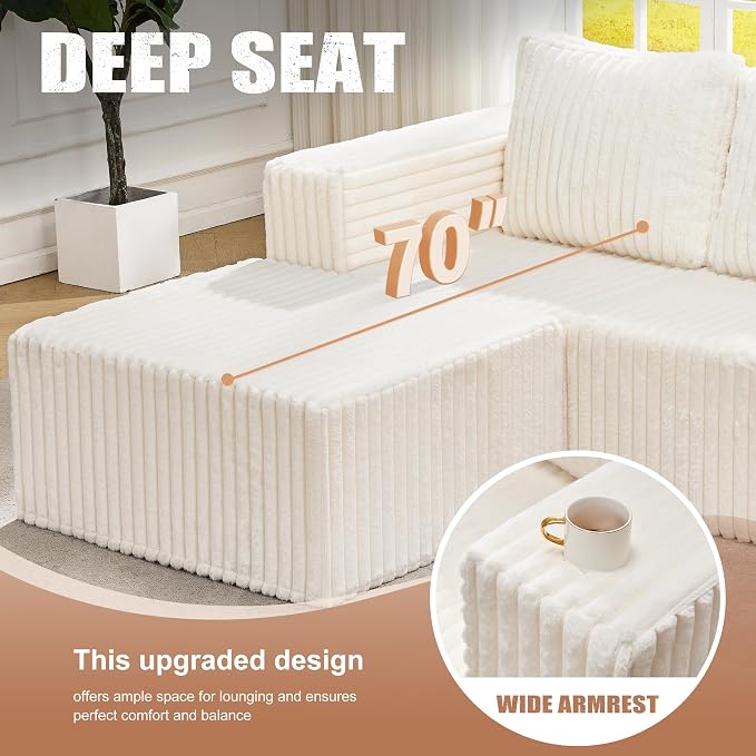 Hobestluk Modular Sectional Sofa Memory Foam Couch Sofa Bed Loveseat - Image 4