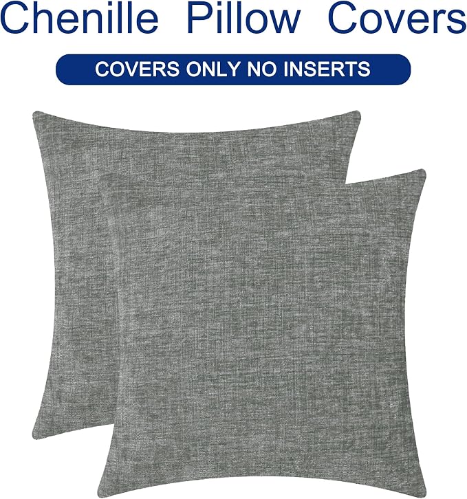 CaliTime Decorative Couch Throw Pillow Covers 16 X 16 Inches Medium Grey | Pack - Image 6