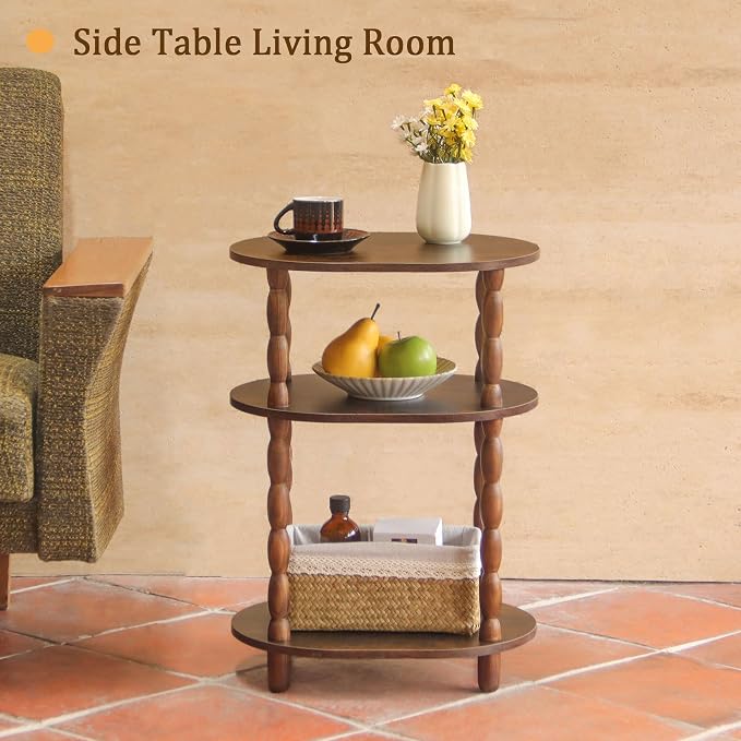 MaxSmeo Side Table with Charging Station, 3-Tier Small End Table with USB Ports - Image 2
