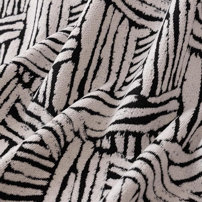 VClife Boho Couch Cover, Abstract White and Black Line Geometric Jacquard Couch - Image 7