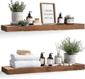 36x8x1.6 inch Floating Shelves Set of 2 – Solid Wood Rustic Brown Wall Mounted by YLYHSST