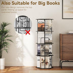 SUNMORY 4 Tier Rotating Bookshelf Tower, Revolving 360 ° Spinning Bookcase - Image 4