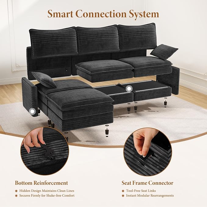 Vesgantti Large Modular Sectional Sofa, Big Comfy Cloud Couch - Image 5