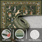 Dark Green Floral Area Rug 9x12 - Image 8