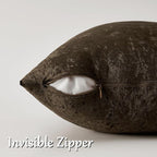 GIGIZAZA Crushed Brown Velvet Throw Pillow Covers 18x18 Pack of 2 | Decorative - Image 2