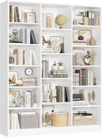 FACBOTALL Triple Wide Bookshelf, 6 Tier Large Bookshelf, Bookcase by FACBOTALL