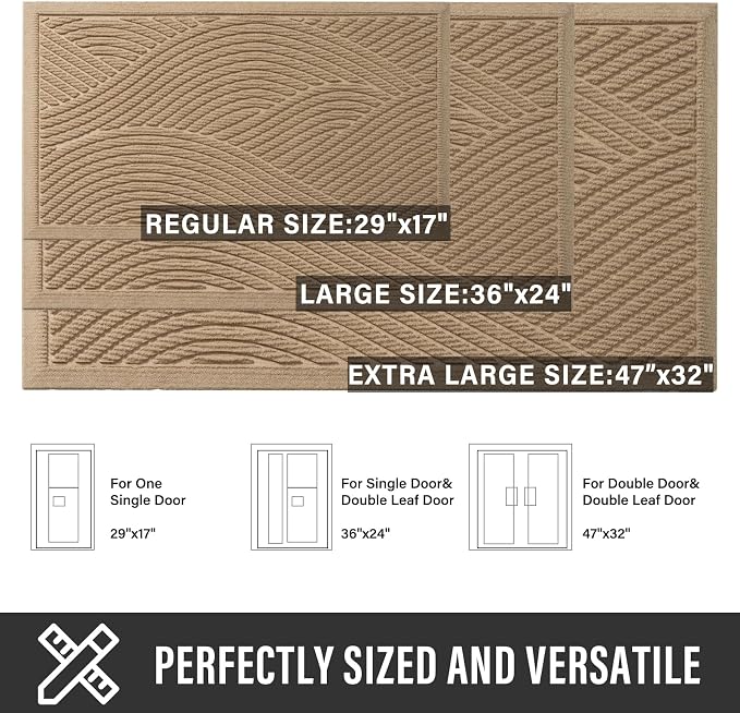 Sturdy Front Door Mat, Absorbent Muddy Dirt Resist Welcome Door Mats Outdoor - Image 4