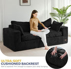 MAXYOYO 76" Bean Bag Sofa Couch, Loveseat Boneless Couch in a Box, Upholstered - Image 5