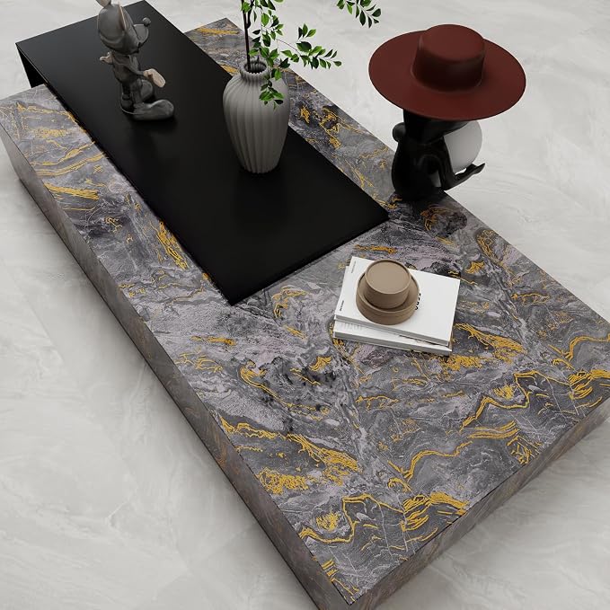 Grey Gold Marble Contact Paper for Countertops A Set of 15.7" X 472"Glossy Peel - Image 7