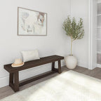 Plank+Beam 60 Inch Farmhouse Dining Bench, Solid Wood Entryway Bench, Wooden - Image 6