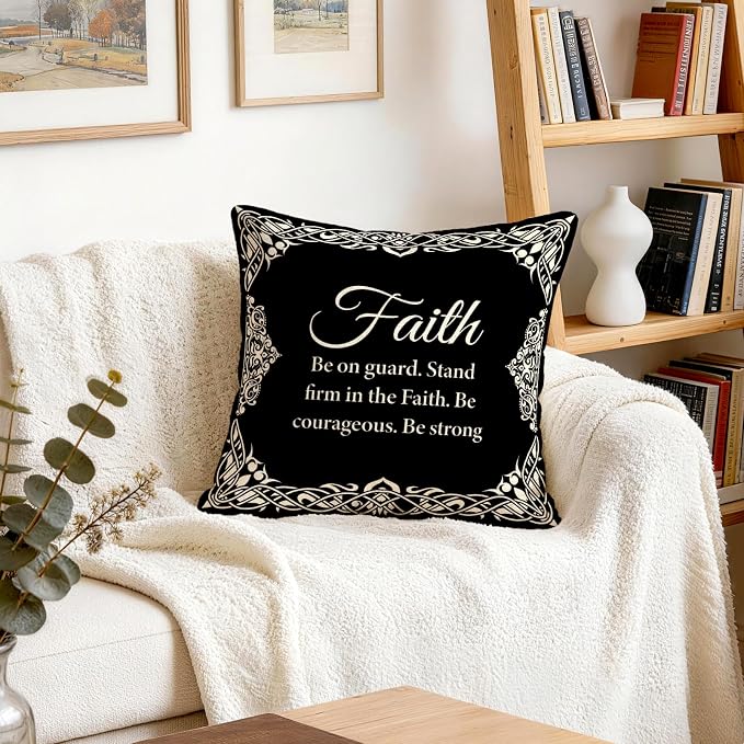 OBSEDE Black and White Bible Verse Decorative Throw Pillow Covers 18 × 18 in - Image 8