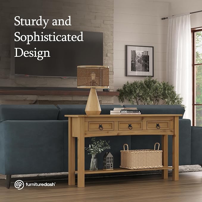 Furniture Dash Solid Wood Hall Table Console 47.9" W, 12.6" D, 28.8" H - Image 3