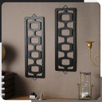CroBlissful 2 Pcs Mid Century Modern Wall Art Wood Mid Century Elegance Decor - Image 3