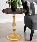 Side Tables-Hand Carved Vintage Boho Folding End Tables - Image 6
