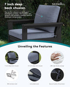 SERWALL HDPE Patio Conversation Set, 6-piece Sectional Outdoor Furniture Set - Image 4