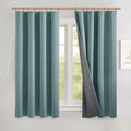 NICETOWN Skylark Blue Linen 100% Blackout Curtains W52 x L48 in, Thermal by NICETOWN