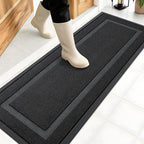 OLANLY Front Door Mat Outside 47x17, All-Season Heavy-Duty Rubber Doormat | Jet by OLANLY