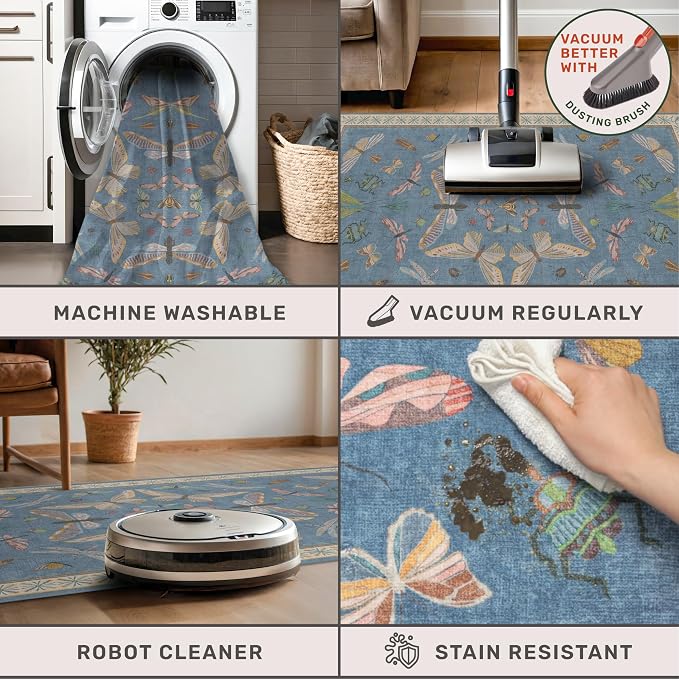 Insect 3x5 Washable Stain Resistant Rugs - Image 6