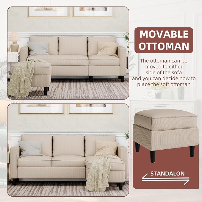 Nuturelly Convertible Sectional Sofa Couch - Image 5