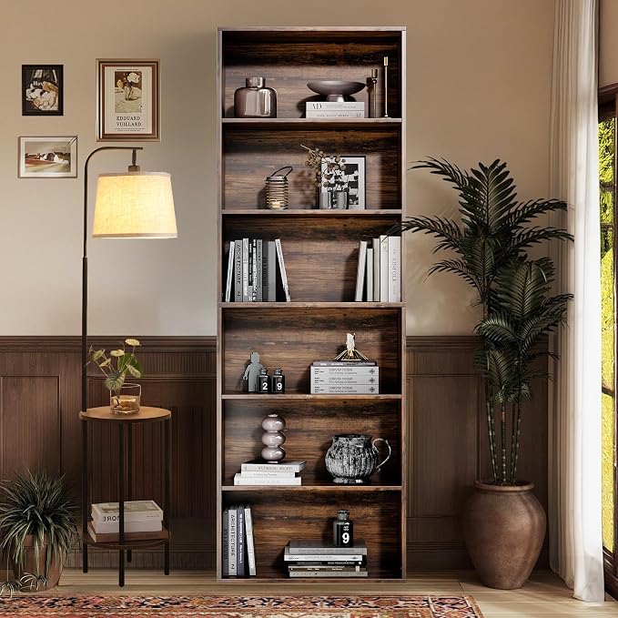 GRUSIGN 71" Tall 6-Tier Bookshelf, Large Open Display Bookcase - Image 3