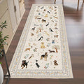 Beige Floral Hallway Runner Rug 2x6 by WelcometoBabovid
