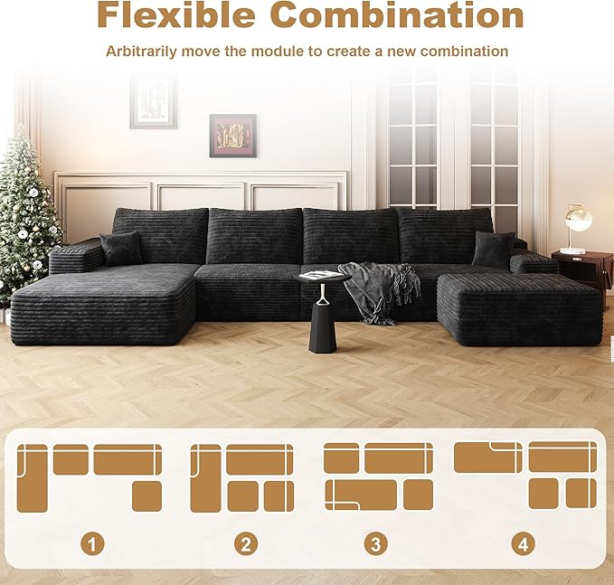 136" Sectional Couches for Living Room Cloud Couch Sofa - Image 6