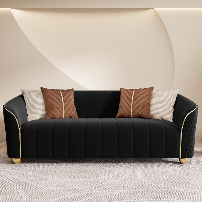 2-Piece Luxury Velvet Sofa Set for Living Room, Elegant Design Couch Set - Image 5