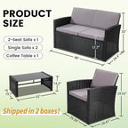 KROFEM 4-Piece Patio Furniture Set, Wicker Outdoor Rattan Sectional Sofa - Image 6