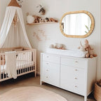 Barnyard Designs Oval Rattan Wall Mirror, Natural Tan Woven Rattan Frame - Image 2