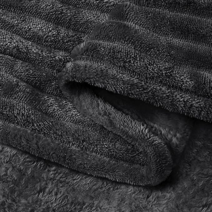 BEDELITE 3D Ribbed Jacquard Black Blankets Queen Size - Image 5