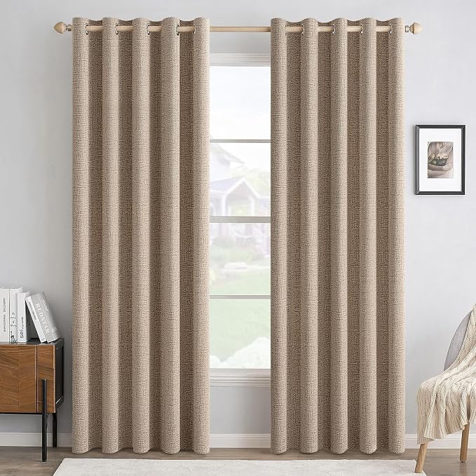 MIULEE 100% Blackout Linen Curtains by MIULEE