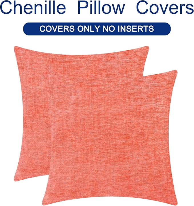 CaliTime Decorative Couch Throw Pillow Covers 22 X 22 Inches Living Coral | - Image 6