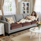 Hokway Velvet Couch Cushion Covers Water Resistant Seat Covers Stretch Sofa - Image 4