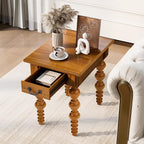 Retro Wooden Side End Table Vintage Nightstand Bedside Table - Image 3