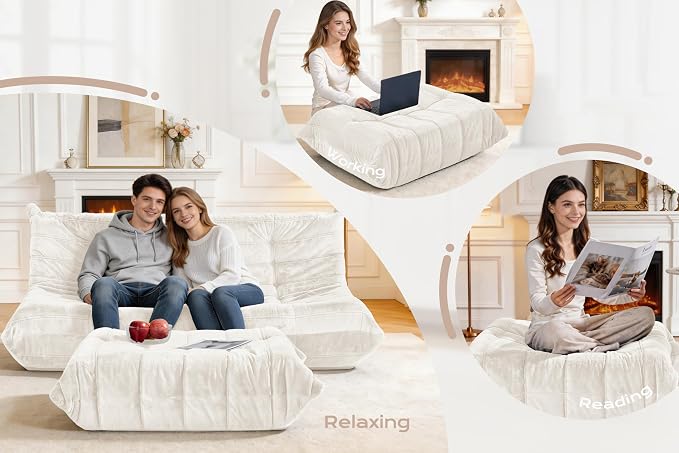 Bean Bag Pouf Ottoman, Foot Stool, Foot Rest - Image 4