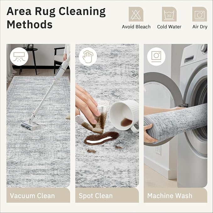 Soalmost Washable Hallway Runner Rug 4x12 Kitchen Entry Rugs Non-Slip, Stain - Image 9
