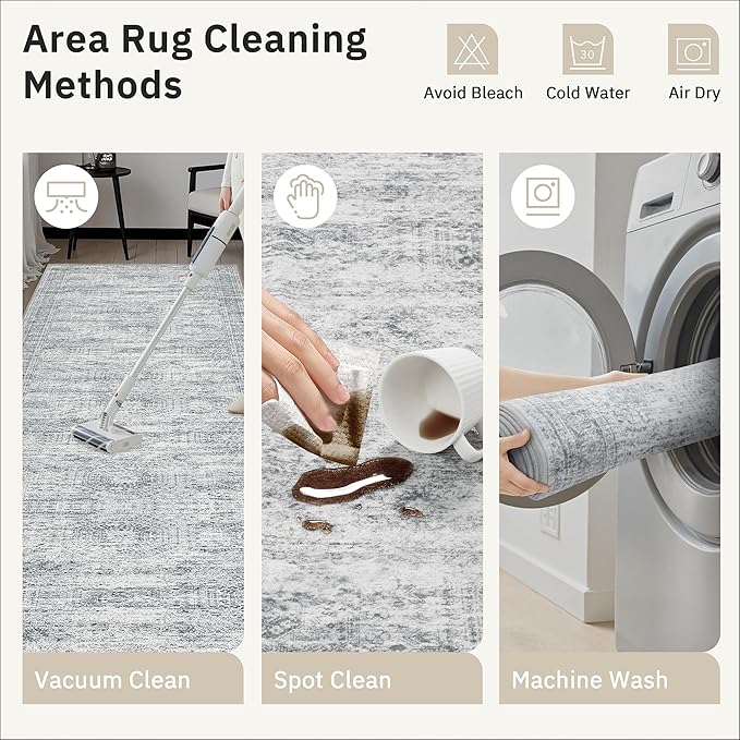 Soalmost Washable Hallway Runner Rug 3x12 Kitchen Entry Rugs Non-Slip, Foldable - Image 9