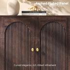 IFBUY Modern Sideboard Buffet Cabinet, 123.5" W Fluted Arched Buffet Cabinet - Image 4